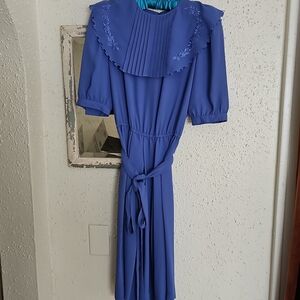 Vintage 1980s Billy Jack For Her Blue Dress With Belt Womens Size 11/12